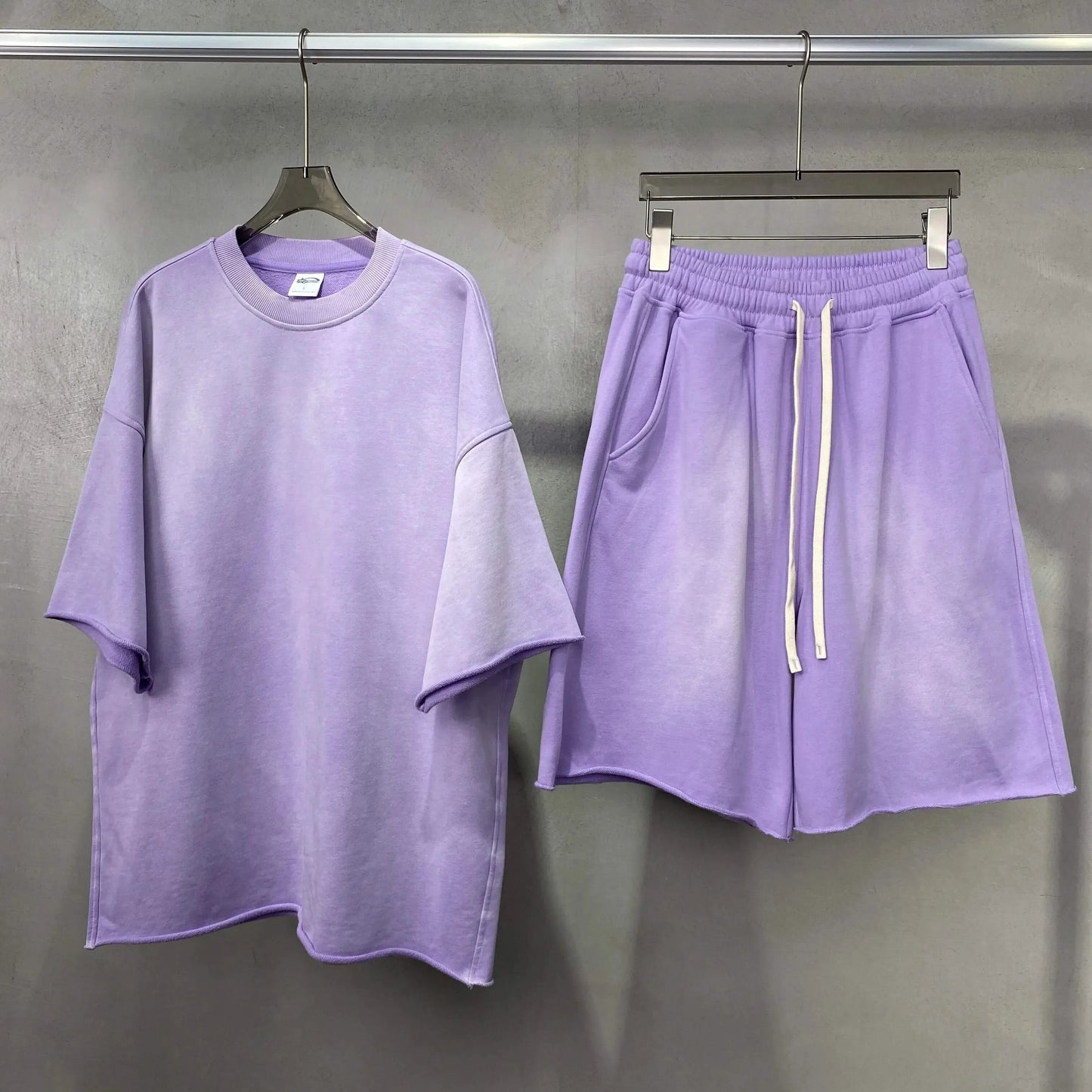 Purple Oversized T-shirt with Matching Shorts