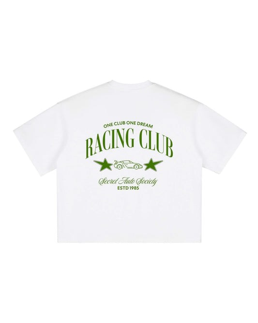 Racing Club Green Vintage Washed Boxy Tee - Casual Comfort Style