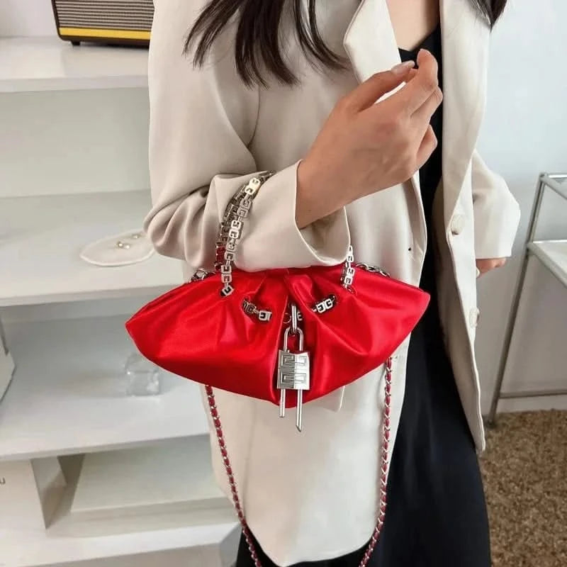 Red Chain Pouch Bag