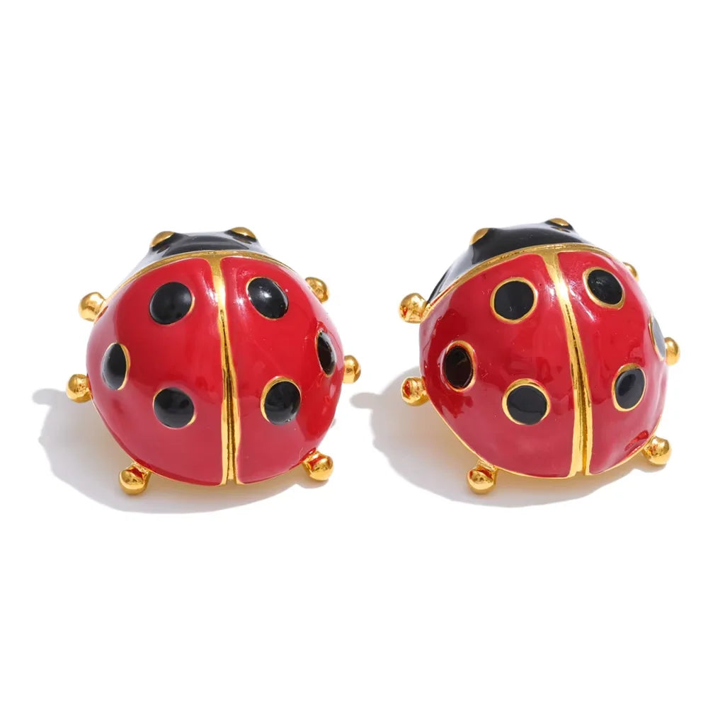 Red Ladybug Earring Stud - Fashion Statement