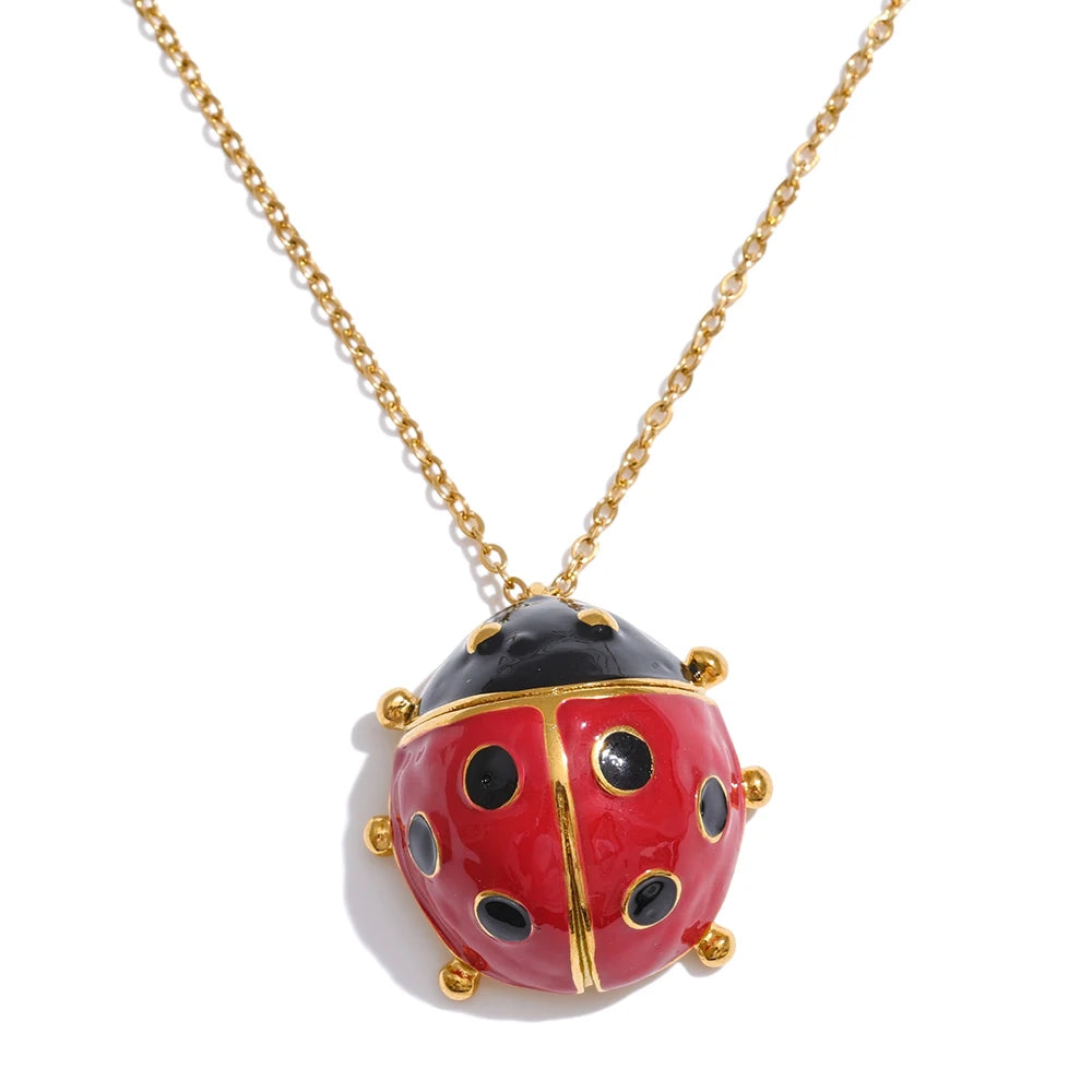 Red Ladybug Pendant Necklace - Fashion Statement
