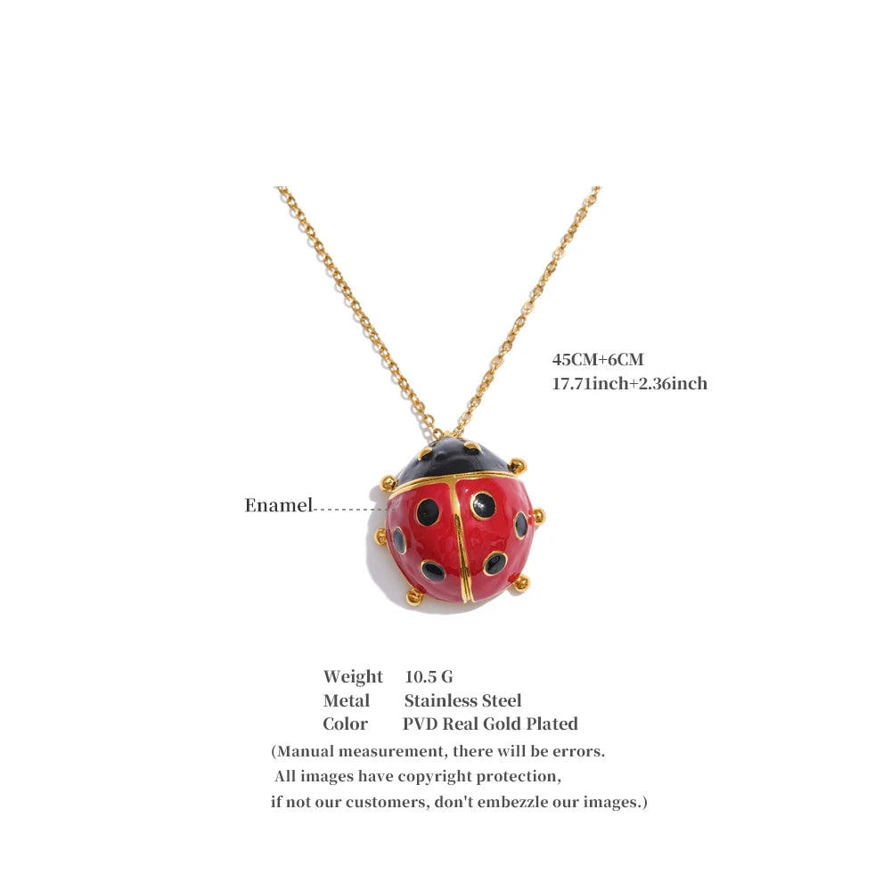 Red Ladybug Pendant Necklace - Fashion Statement