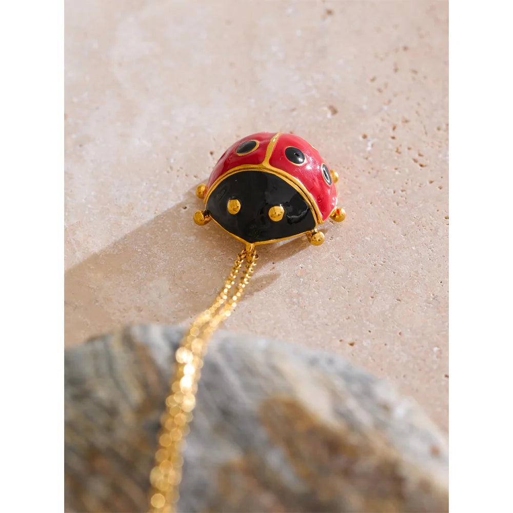 Red Ladybug Pendant Necklace - Fashion Statement