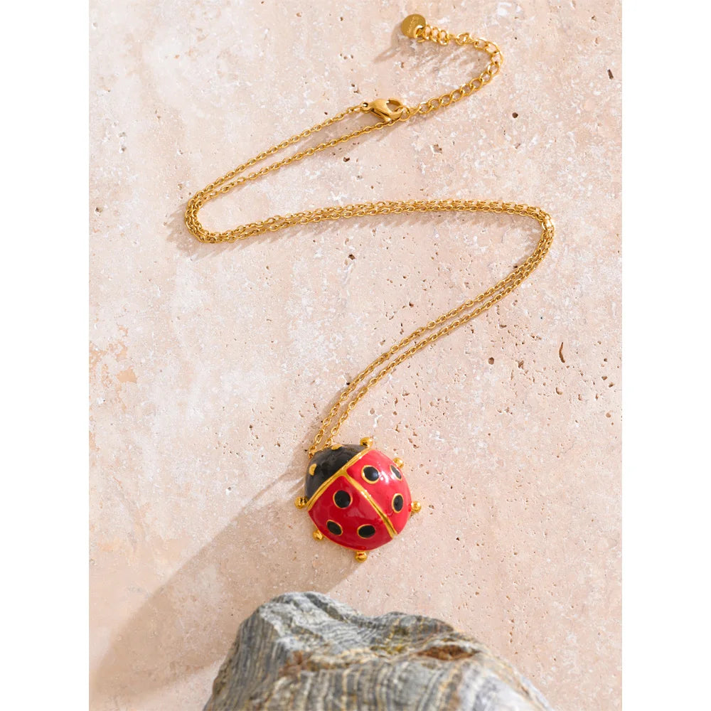 Red Ladybug Pendant Necklace - Fashion Statement