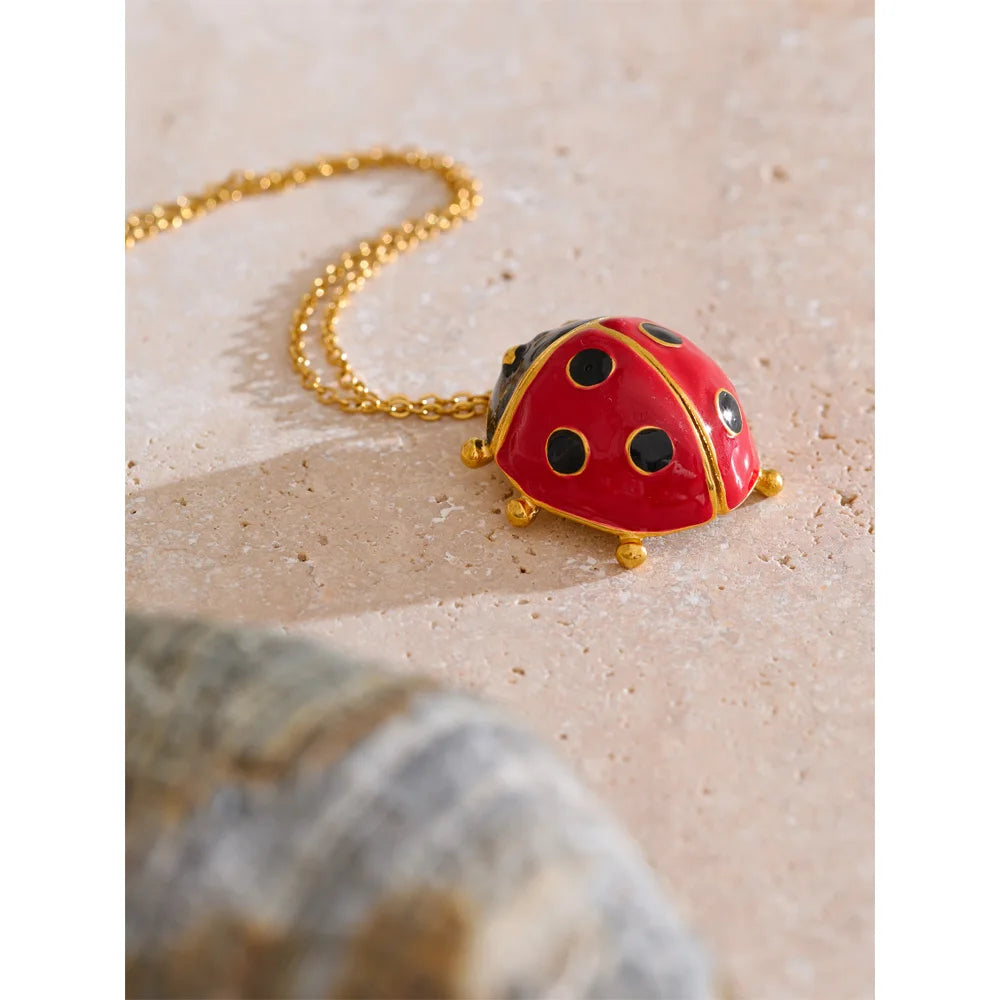 Red Ladybug Pendant Necklace - Fashion Statement