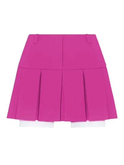 Rose Red Pink Pleated Skirt