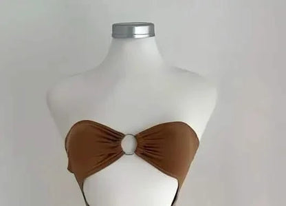 Sexy Strapless Cutout Maxi Dress