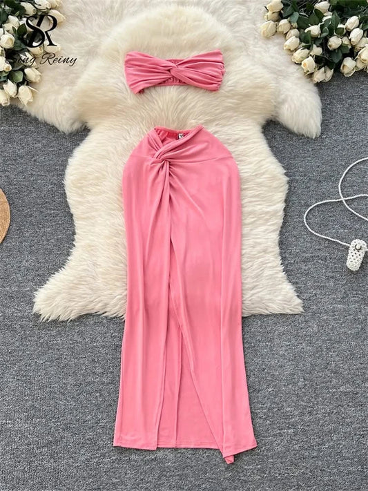Sleek Strapless Set - Summer Chic