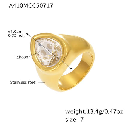 5A Zircon Water Drop Rings – Elegant Party Jewelry