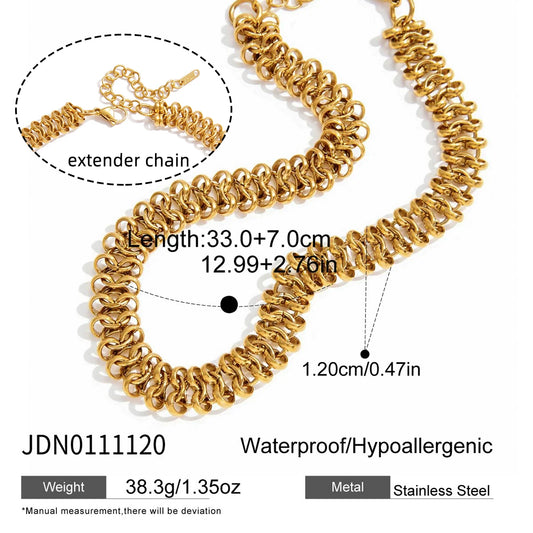 Golden Hour Geometric Chunky Chain Choker Necklace