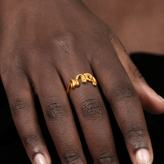 Ella Gold Love Ring Stainless Steel Wedding Band
