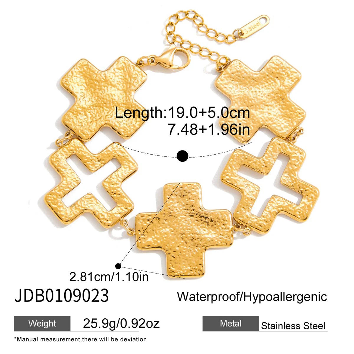 Your World Babe Gold Cross Stainless Steel Bracelet - additional view 7