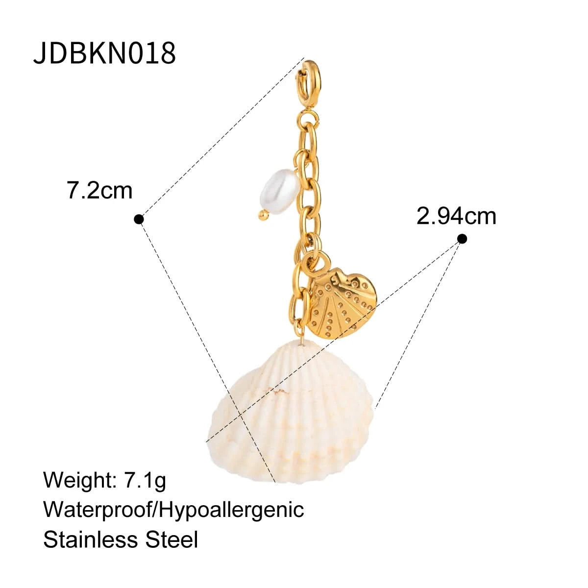 Colgante de bikini de playa de acero inoxidable de 18 quilates