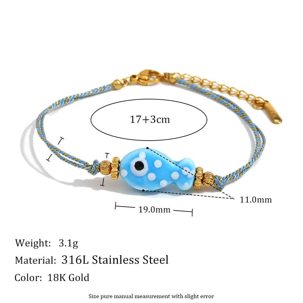 Colorful Fish Gold Bracelet – Summer Statement Piece
