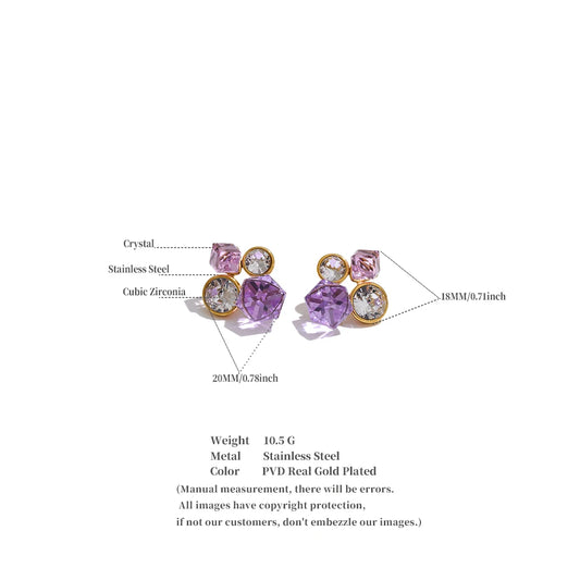 Crystal Cluster Stud Earrings