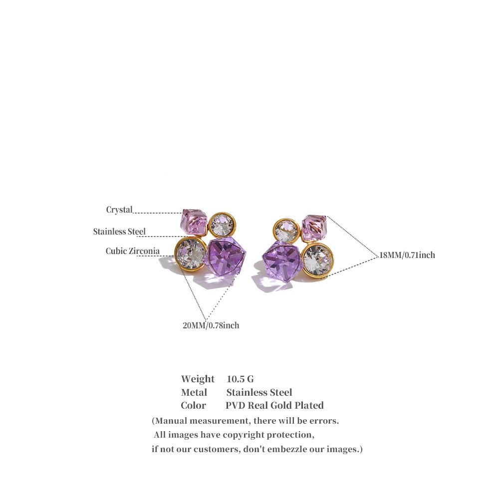 Crystal Cluster Stud Earrings
