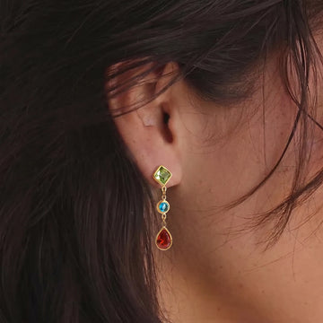 Multicolor Geometric Drop Earrings