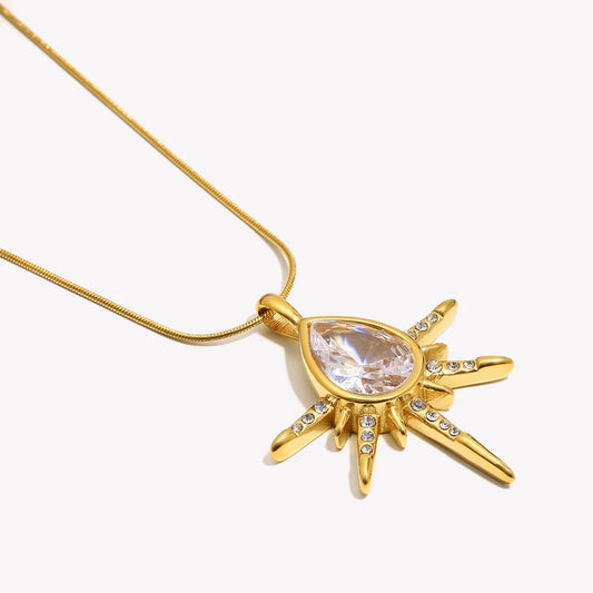 Starry Zircon Pendant Necklace