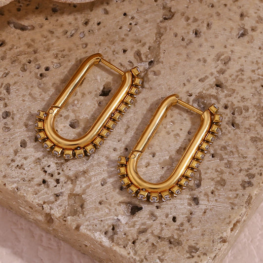 CZ Paved Hoop Earrings