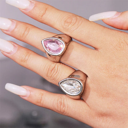 5A Zircon Water Drop Rings – Elegant Party Jewelry