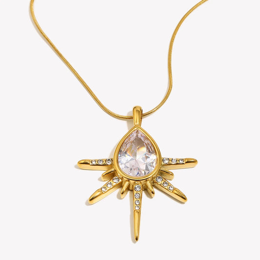 Starry Zircon Pendant Necklace