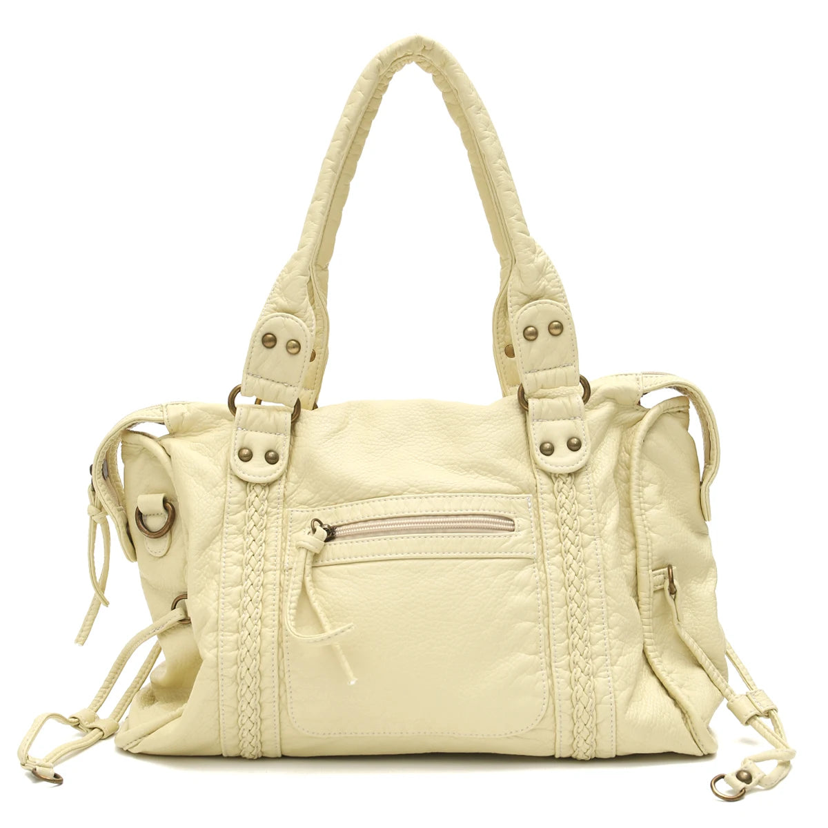 Washed PU Shoulder Tote Bag