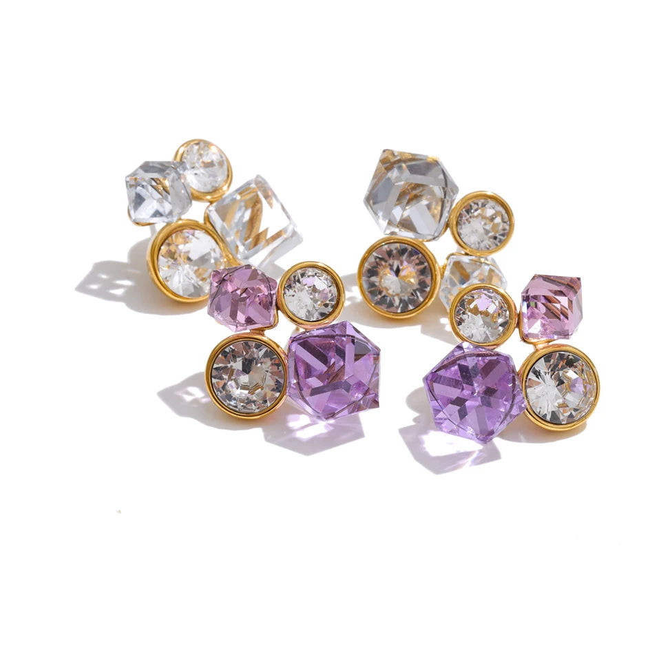 Crystal Cluster Stud Earrings