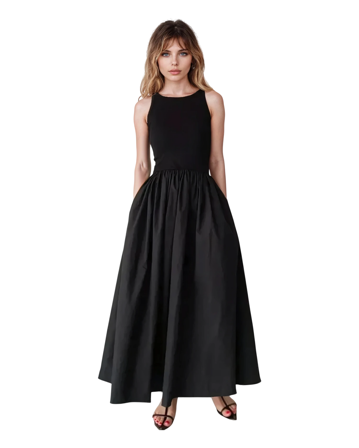 Elegant Black Sleeveless Maxi Dress - Summer Chic