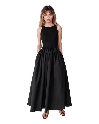 Elegant Black Sleeveless Maxi Dress - Summer Chic