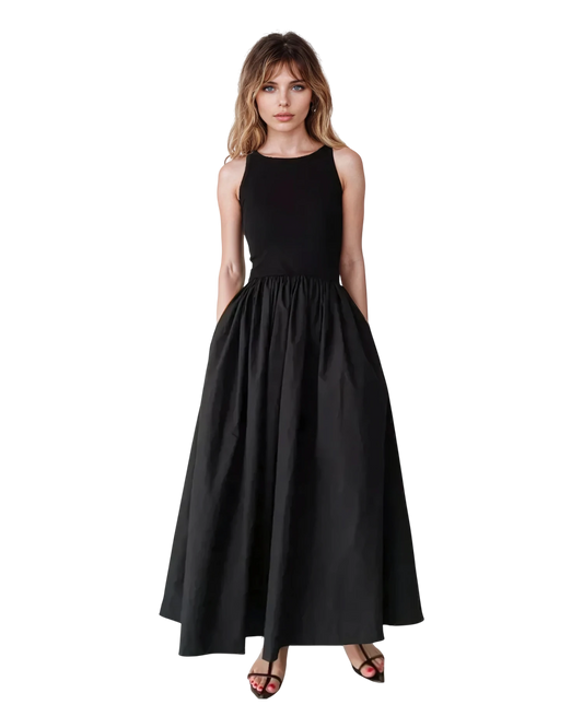 Elegant Black Sleeveless Maxi Dress - Summer Chic