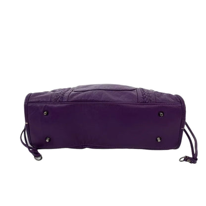 Purple Braided Crossbody Tote