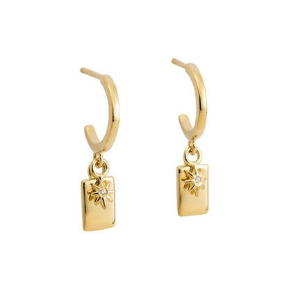 Gold silver color Stud Hoop Earrings for Women Cubic Zirconia Drop Earring Chain Circle earrings 20022 Jewelry