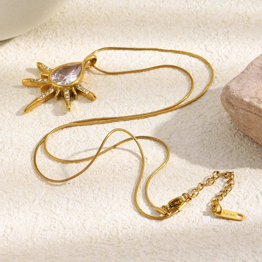 Starry Zircon Pendant Necklace