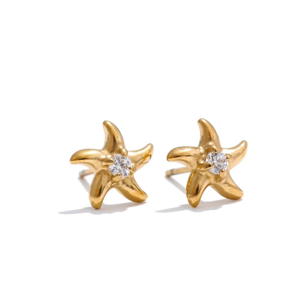 Ocean Starfish Stud Earrings - Beach Chic Glam