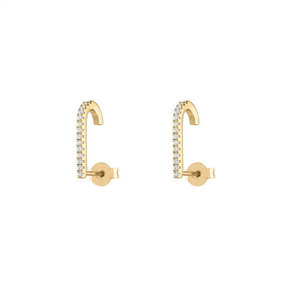 Gold silver color Stud Hoop Earrings for Women Cubic Zirconia Drop Earring Chain Circle earrings 20022 Jewelry