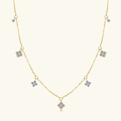 Moissanite Clover Choker Necklace - Elegant Wedding Jewelry