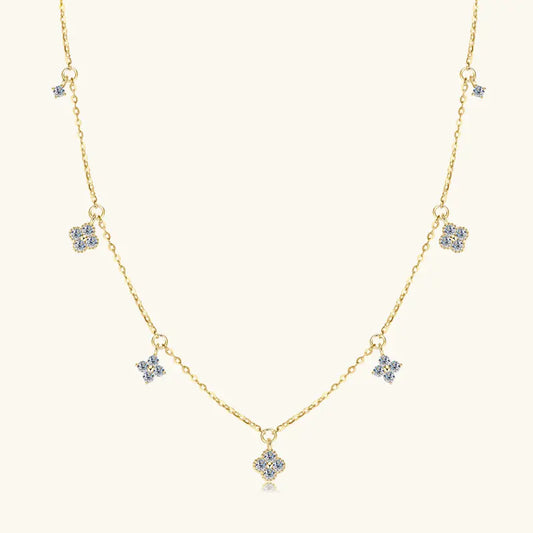 Moissanite Clover Choker Necklace - Elegant Wedding Jewelry