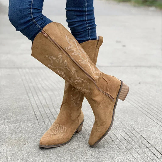 Embroidered Western Cowboy Boots - Stylish Boots - additional view 5
