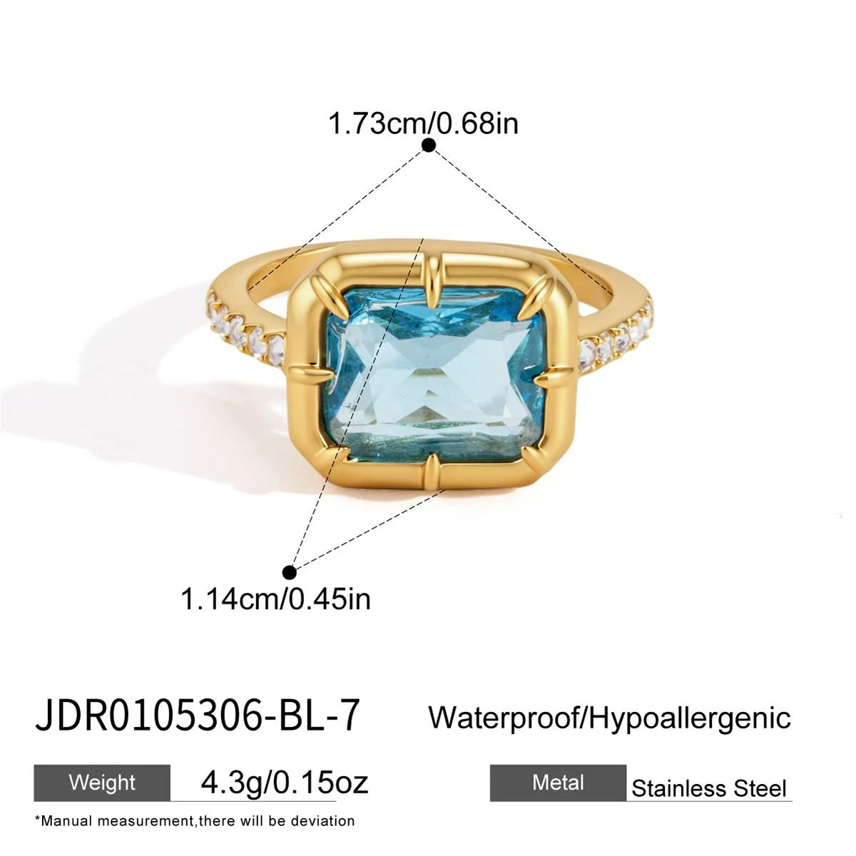 Geometric Zircon Ring