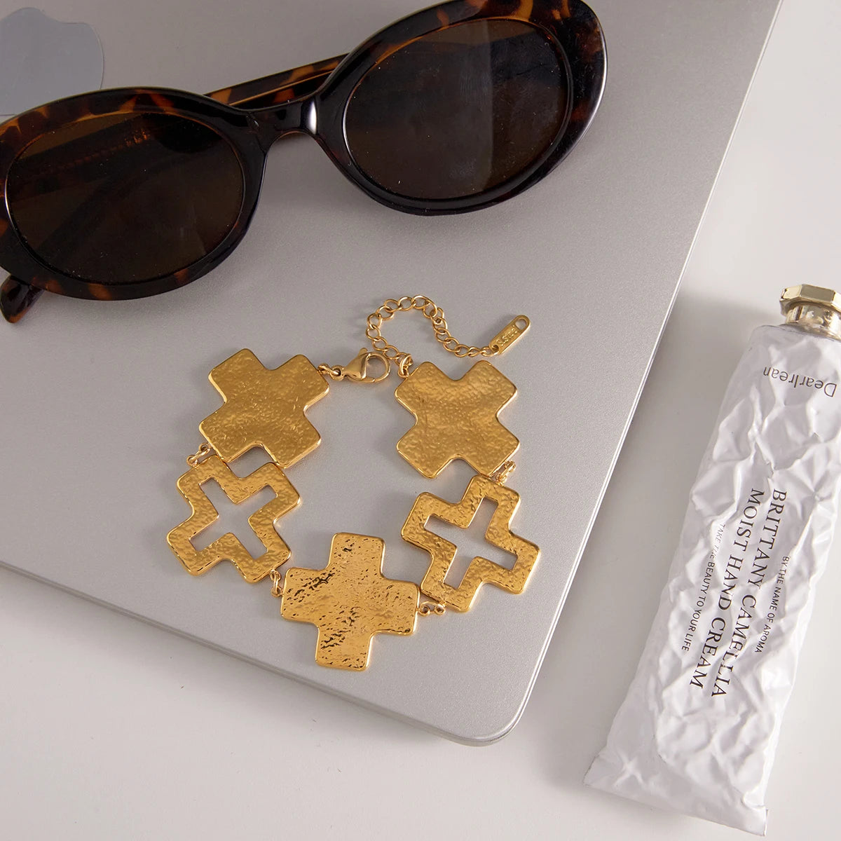 Your World Babe Gold Cross Stainless Steel Bracelet - additional view 6