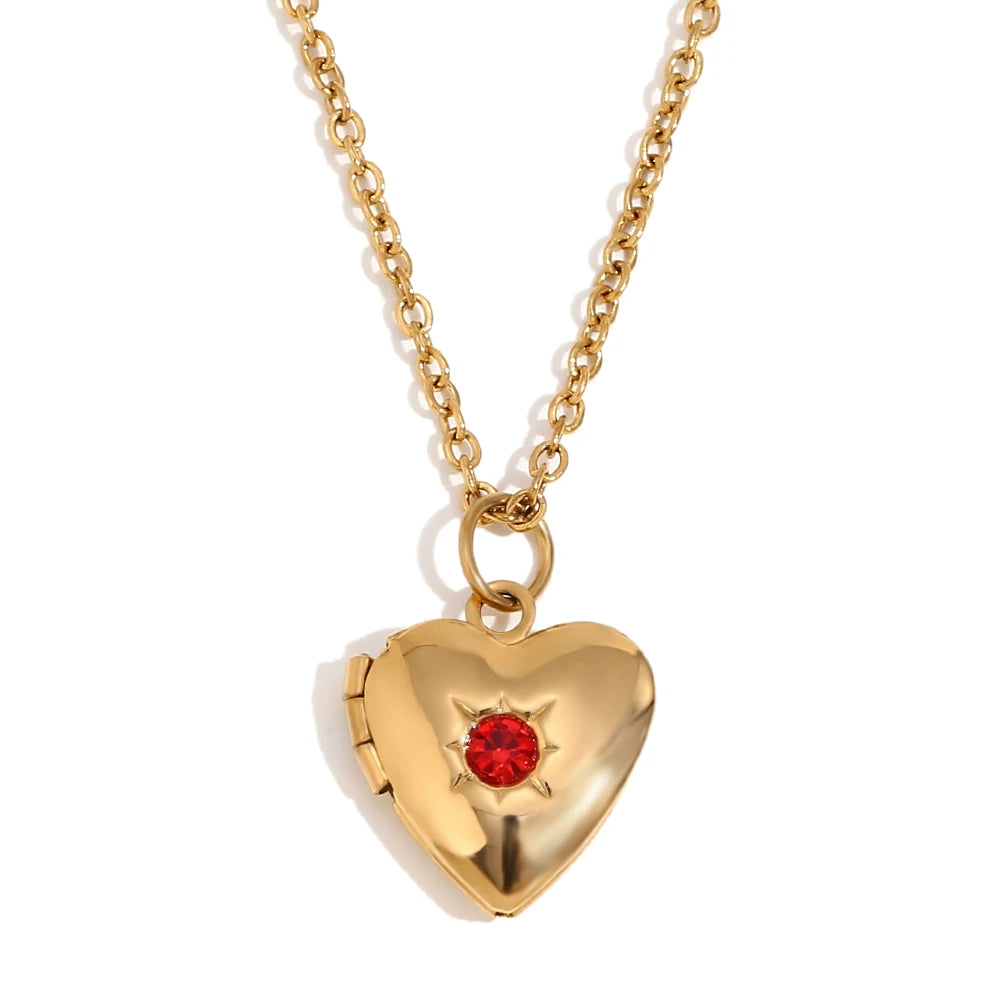 Heart Box Locket Necklace