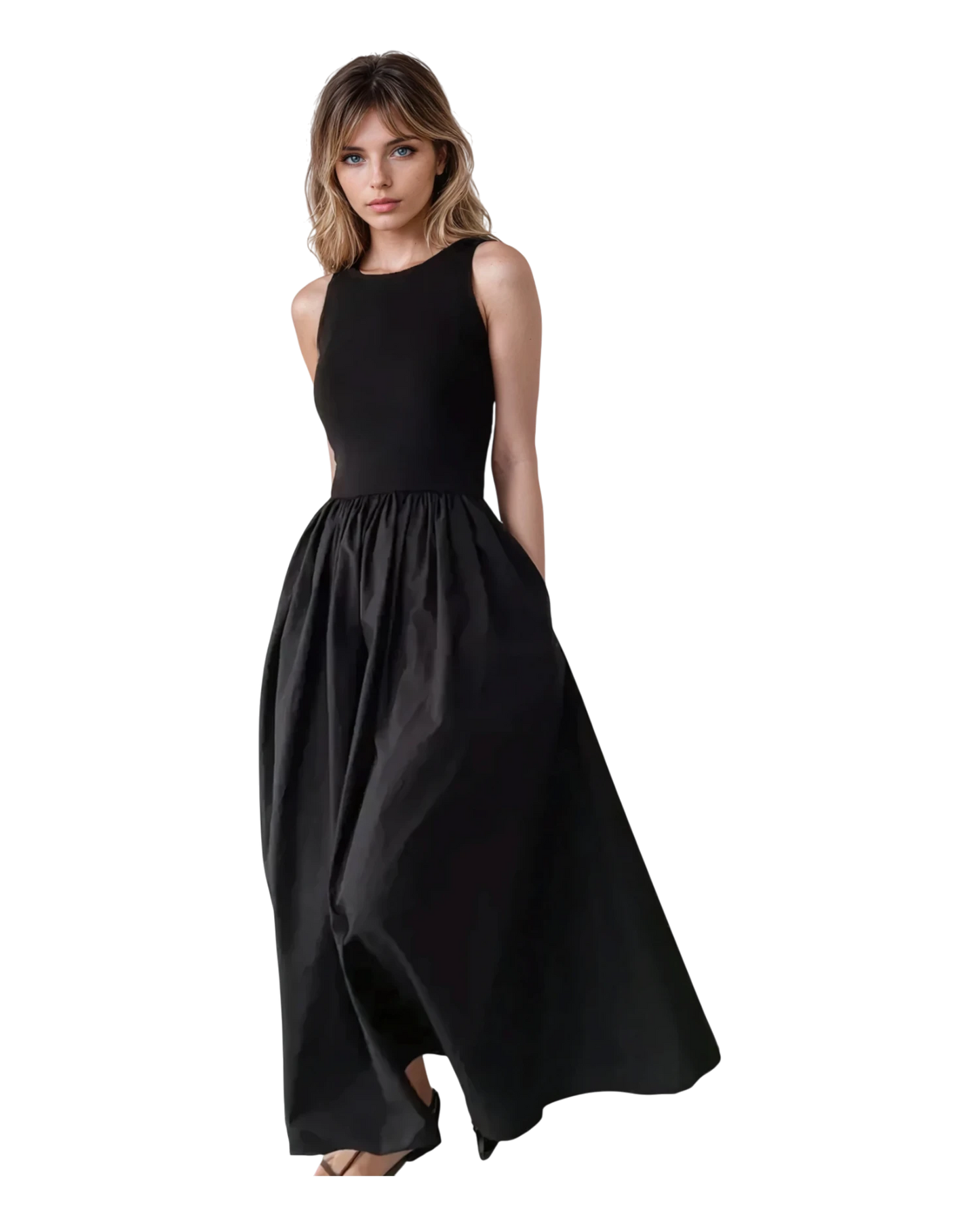 Elegant Black Sleeveless Maxi Dress - Summer Chic