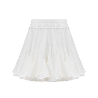 Front details of White Ruffles Mini Skirt