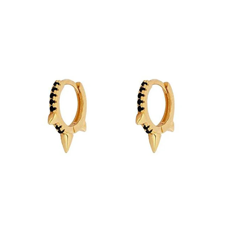 Gold silver color Stud Hoop Earrings for Women Cubic Zirconia Drop Earring Chain Circle earrings 20022 Jewelry