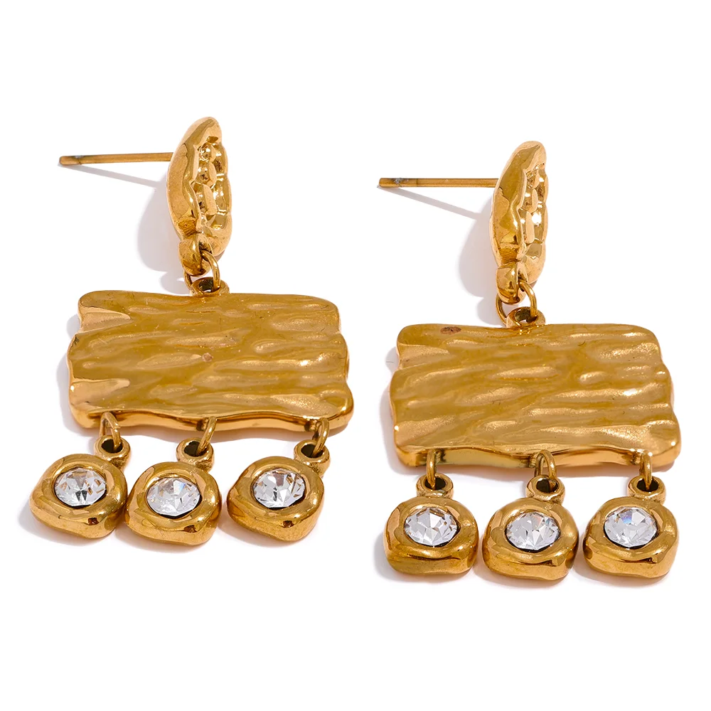 Gold Geometric Dangle Earrings