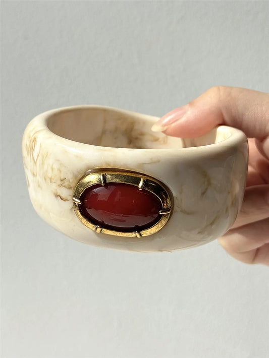 Melade Brown Geometric Resin Bangles