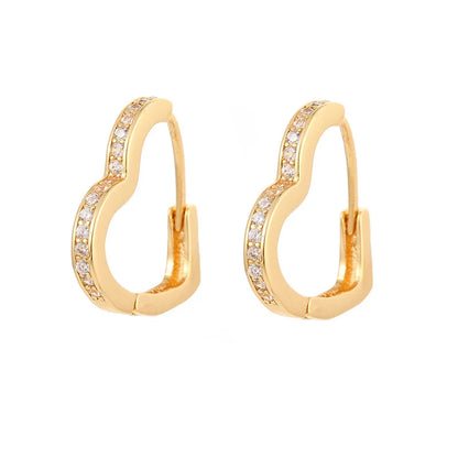 Gold silver color Stud Hoop Earrings for Women Cubic Zirconia Drop Earring Chain Circle earrings 20022 Jewelry