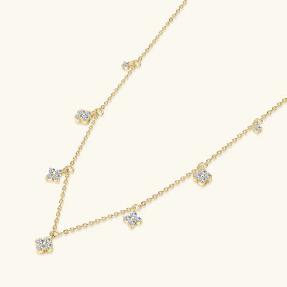 Moissanite Clover Choker Necklace - Elegant Wedding Jewelry