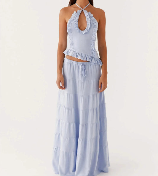 Y2K Halter Top & Maxi Skirt Set - Vintage Chic Ensemble