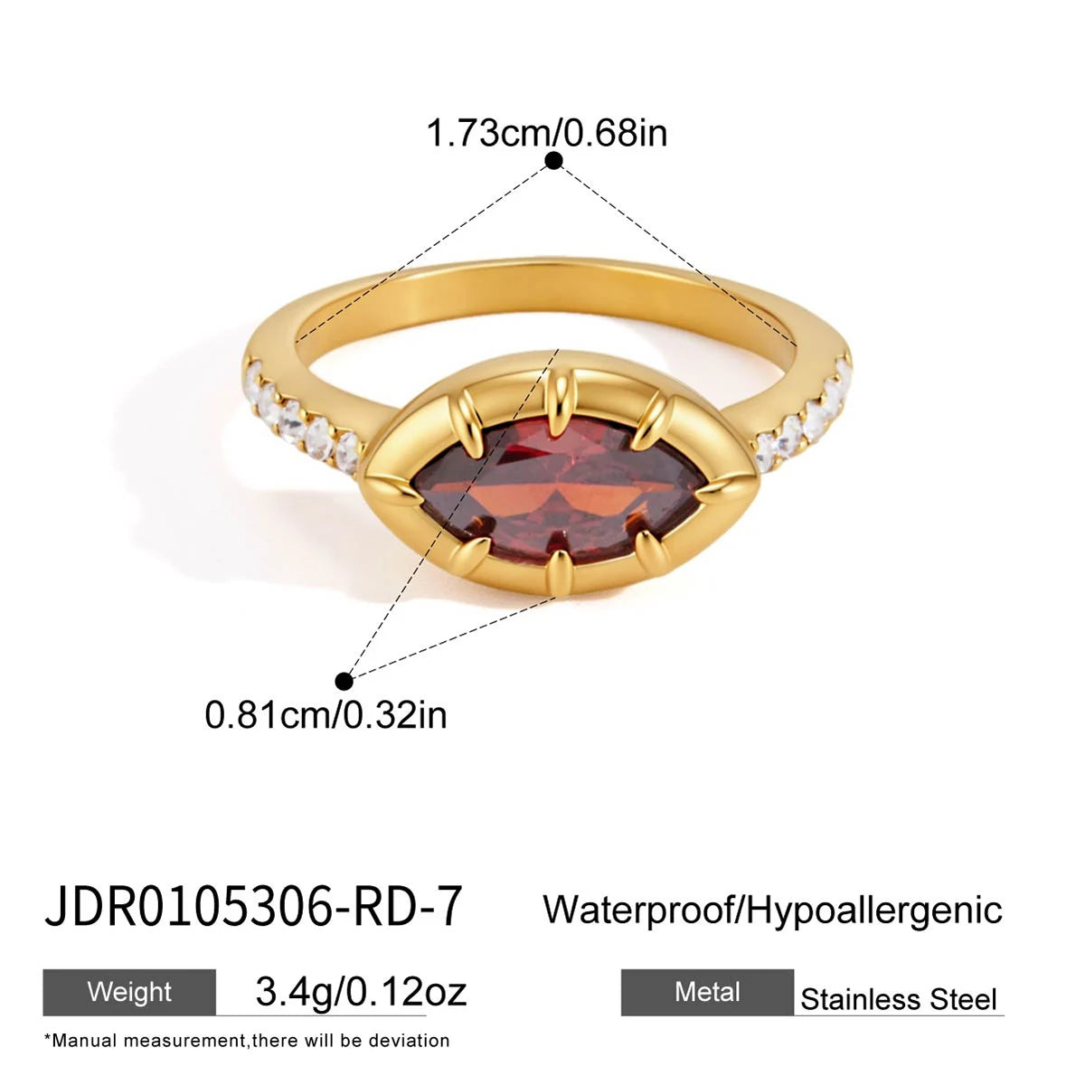 Geometric Zircon Ring